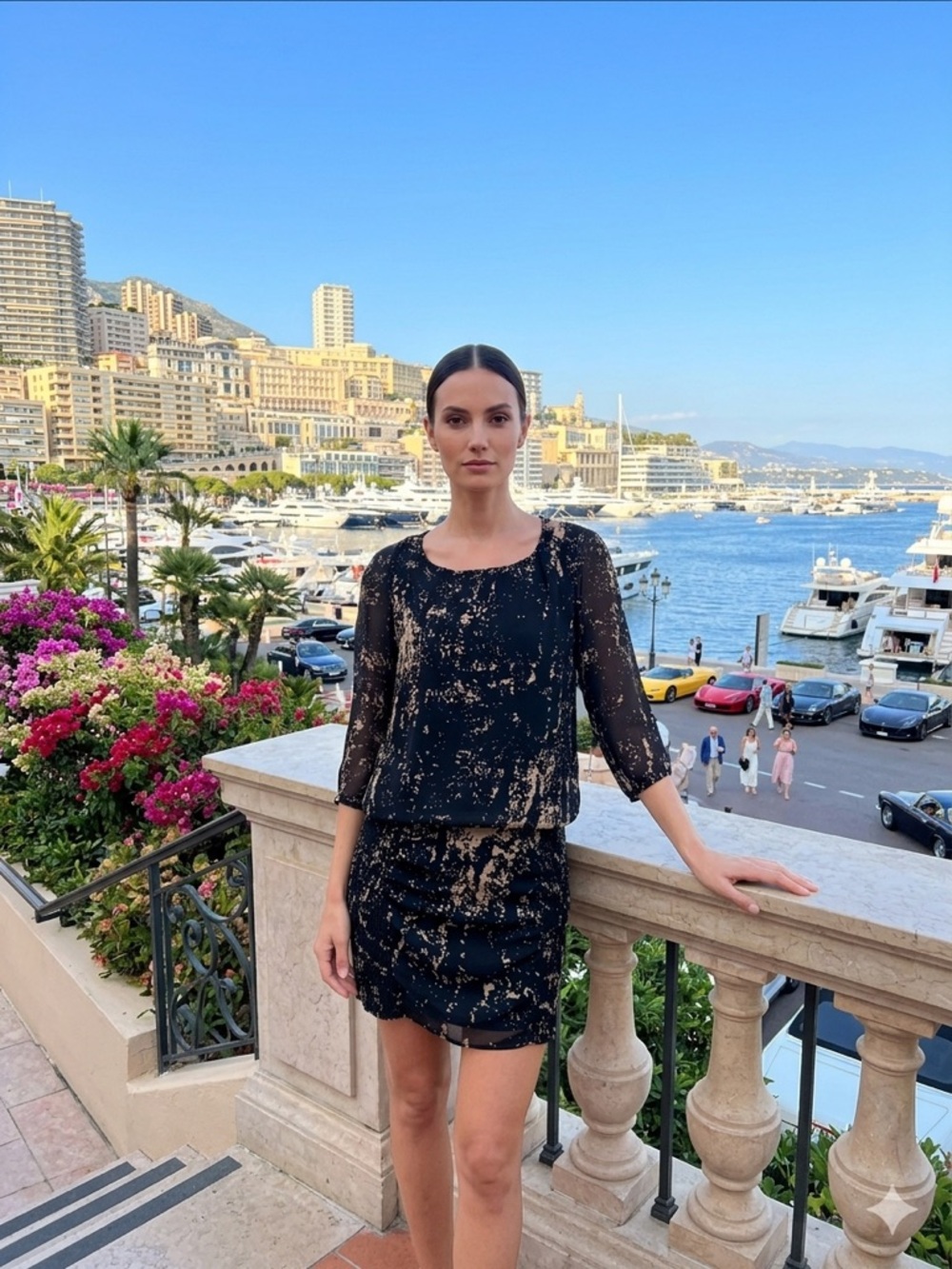 IRO long sleeve Alba Printed mini Dress